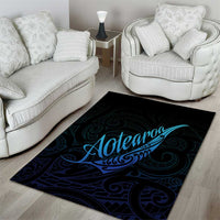 Aotearoa New Zealand Area Rug Koru Fern Blue Gradient LT05 - Polynesian Pride