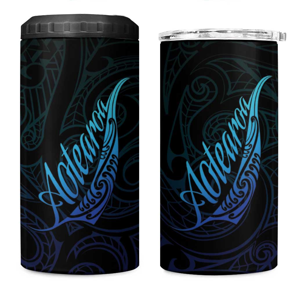 Aotearoa New Zealand 4 in 1 Can Cooler Tumbler Koru Fern Blue Gradient LT05 One Size: 16 oz Blue - Polynesian Pride