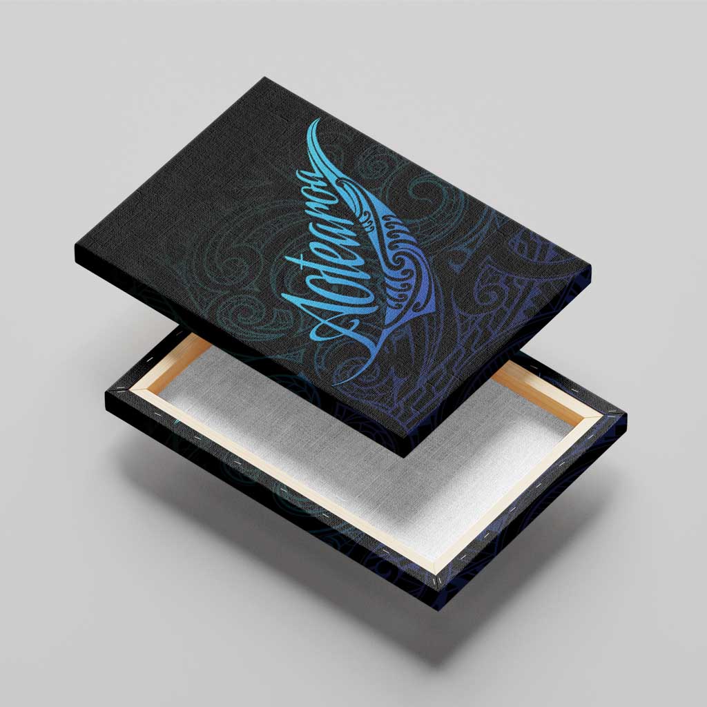 Aotearoa New Zealand Canvas Wall Art Koru Fern Blue Gradient LT05 - Polynesian Pride