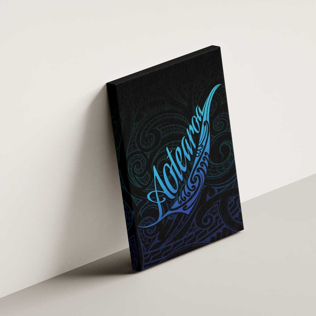 Aotearoa New Zealand Canvas Wall Art Koru Fern Blue Gradient LT05 - Polynesian Pride