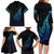 Aotearoa New Zealand Family Matching Long Sleeve Bodycon Dress and Hawaiian Shirt Koru Fern Blue Gradient