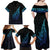 Aotearoa New Zealand Family Matching Off Shoulder Maxi Dress and Hawaiian Shirt Koru Fern Blue Gradient