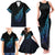 Aotearoa New Zealand Family Matching Tank Maxi Dress and Hawaiian Shirt Koru Fern Blue Gradient