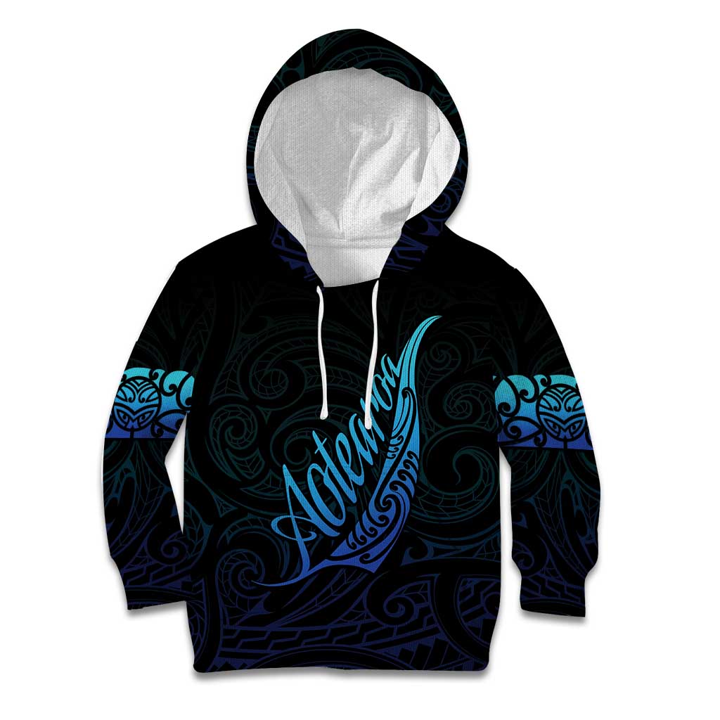 Aotearoa New Zealand Kid Hoodie Koru Fern Blue Gradient