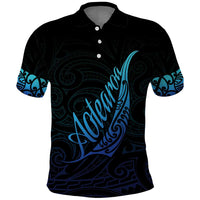 Aotearoa New Zealand Polo Shirt Koru Fern Blue Gradient LT05 Blue - Polynesian Pride