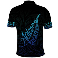 Aotearoa New Zealand Polo Shirt Koru Fern Blue Gradient LT05 - Polynesian Pride