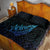 Aotearoa New Zealand Quilt Bed Set Koru Fern Blue Gradient