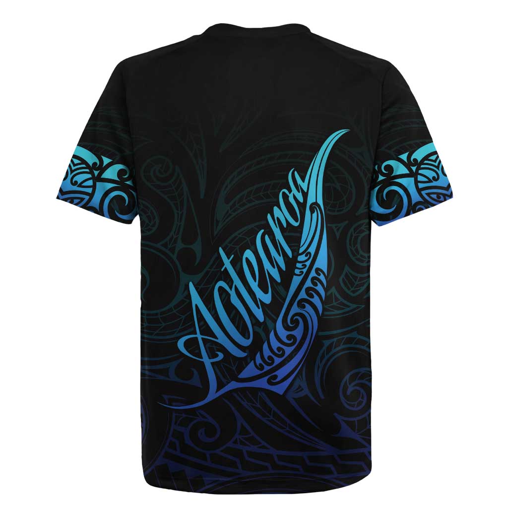 Aotearoa New Zealand Rugby Jersey Koru Fern Blue Gradient LT05 - Polynesian Pride