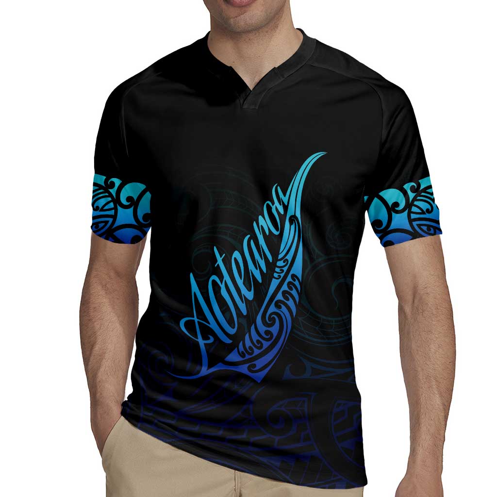 Aotearoa New Zealand Rugby Jersey Koru Fern Blue Gradient LT05 - Polynesian Pride