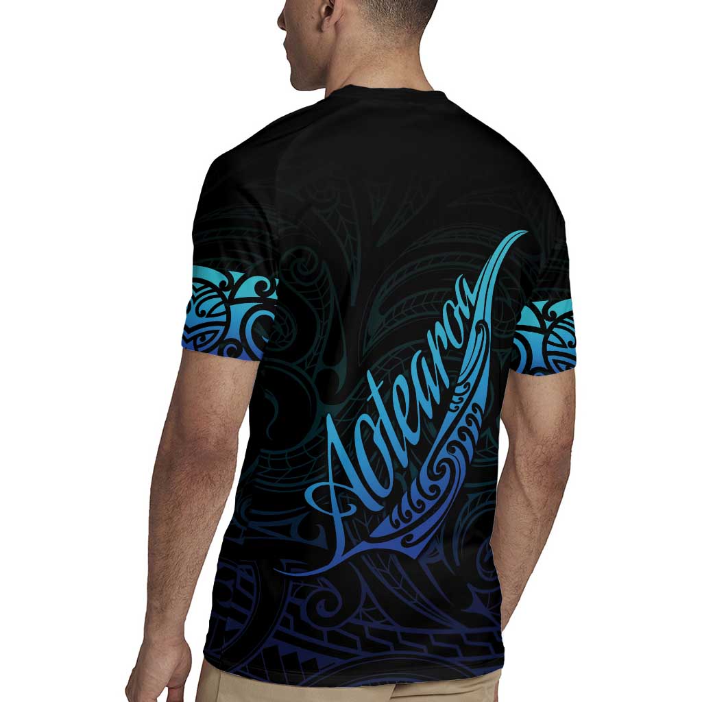 Aotearoa New Zealand Rugby Jersey Koru Fern Blue Gradient LT05 - Polynesian Pride