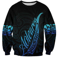 Aotearoa New Zealand Sweatshirt Koru Fern Blue Gradient LT05 Unisex Blue - Polynesian Pride