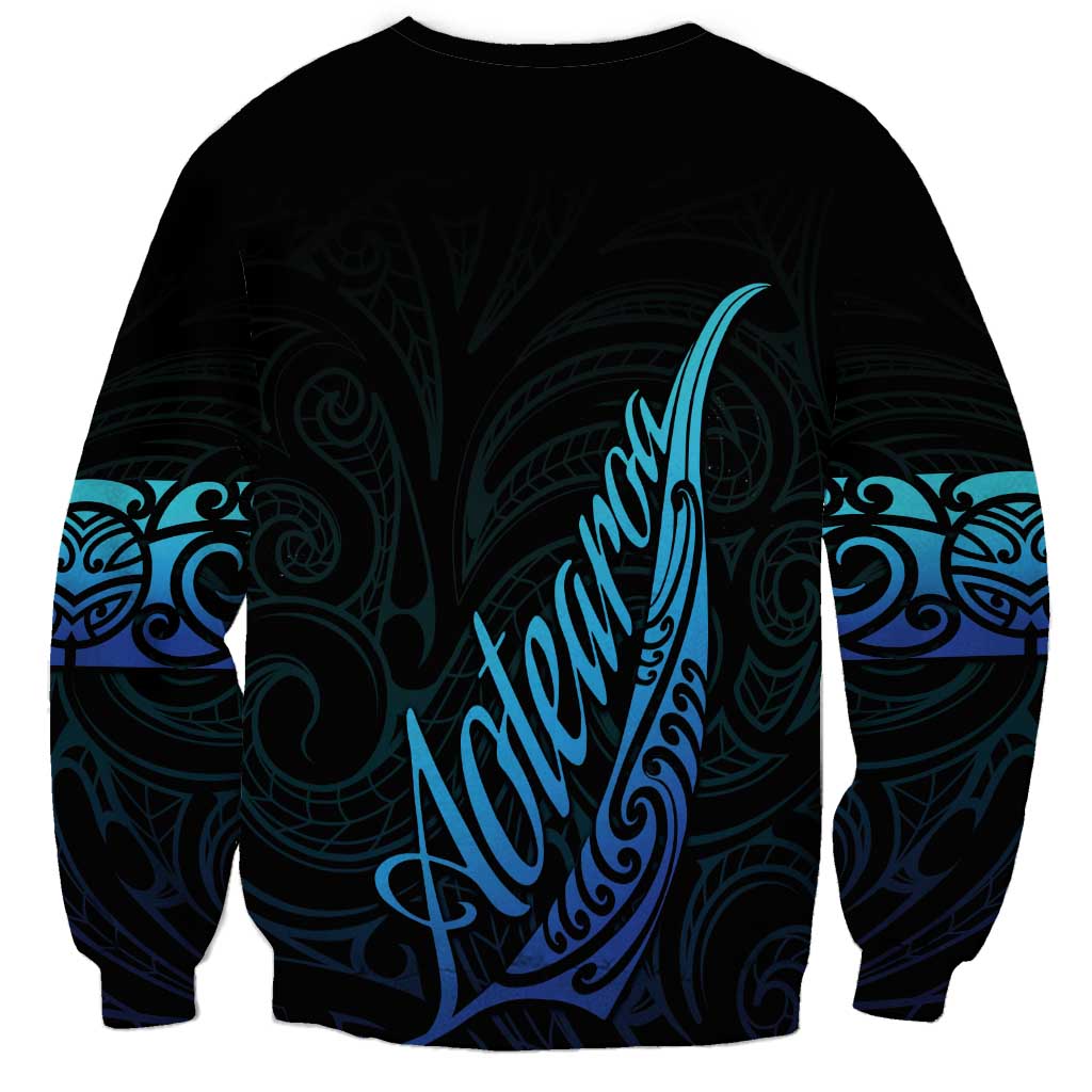 Aotearoa New Zealand Sweatshirt Koru Fern Blue Gradient LT05 - Polynesian Pride