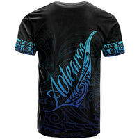 Aotearoa New Zealand T Shirt Koru Fern Blue Gradient LT05 - Polynesian Pride