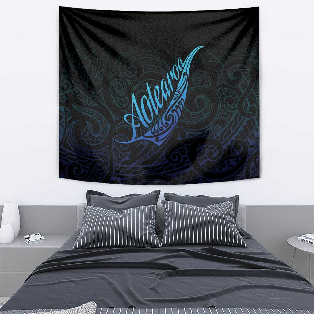 Aotearoa New Zealand Tapestry Koru Fern Blue Gradient LT05 - Polynesian Pride