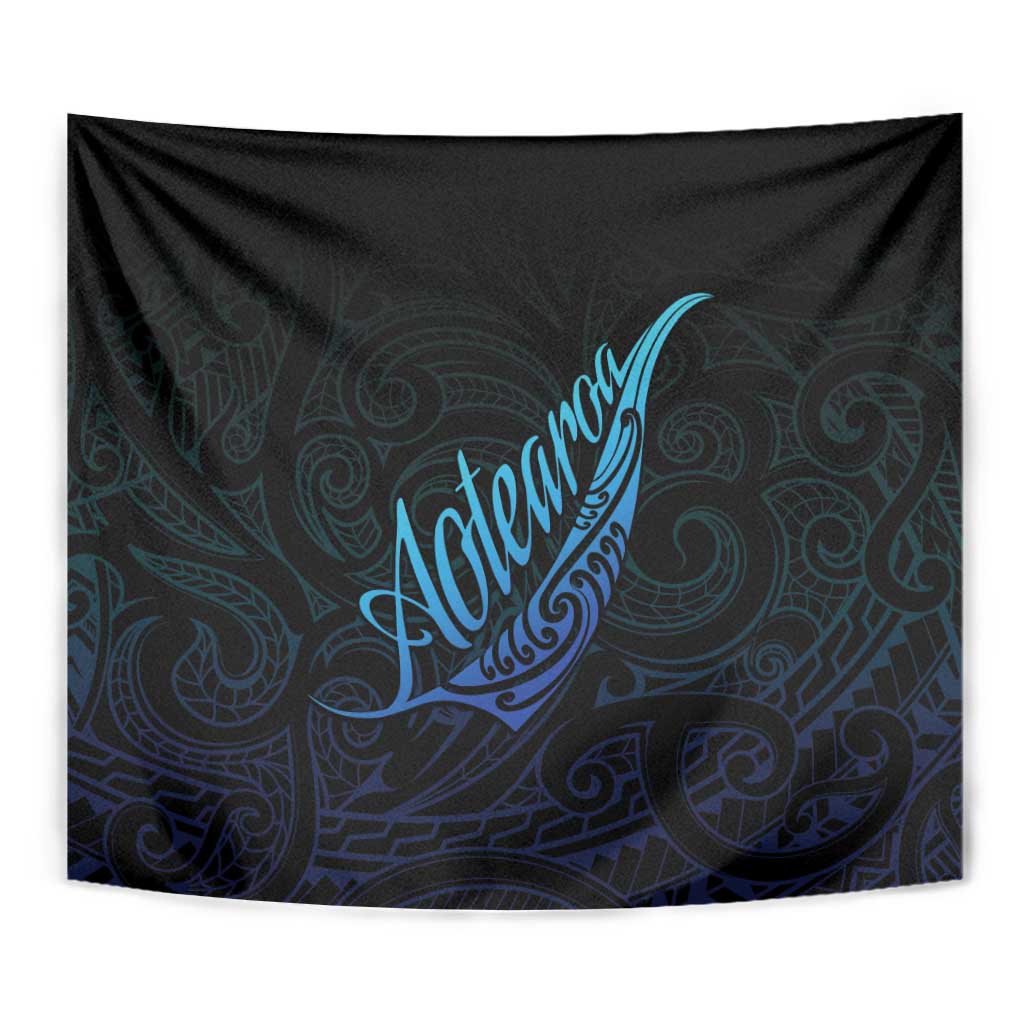Aotearoa New Zealand Tapestry Koru Fern Blue Gradient LT05 - Polynesian Pride