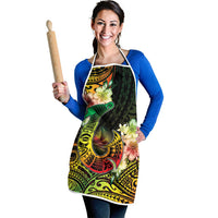 Hawaii Discoverers Day Apron Polynesian Fish Hook With Hibiscus Reggae