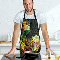 Hawaii Discoverers Day Apron Polynesian Fish Hook With Hibiscus Reggae