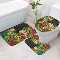 Hawaii Discoverers Day Bathroom Set Polynesian Fish Hook With Hibiscus Reggae