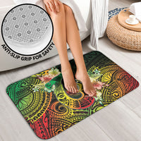 Hawaii Discoverers Day Bathroom Set Polynesian Fish Hook With Hibiscus Reggae