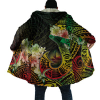 Hawaii Discoverers Day Cloak Polynesian Fish Hook With Hibiscus Reggae