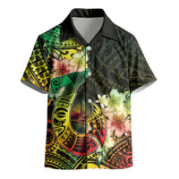 Hawaii Discoverers Day Kid Hawaiian Shirt Polynesian Fish Hook With Hibiscus Reggae LT05 - Polynesian Pride