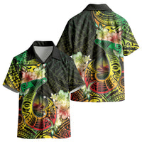 Hawaii Discoverers Day Kid Hawaiian Shirt Polynesian Fish Hook With Hibiscus Reggae LT05 - Polynesian Pride