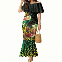 Hawaii Discoverers Day Mermaid Dress Polynesian Fish Hook With Hibiscus Reggae LT05 Women Reggae - Polynesian Pride