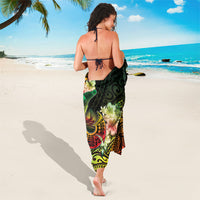 Hawaii Discoverers Day Sarong Polynesian Fish Hook With Hibiscus Reggae