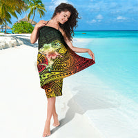 Hawaii Discoverers Day Sarong Polynesian Fish Hook With Hibiscus Reggae