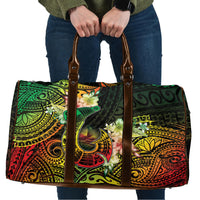 Hawaii Discoverers Day Travel Bag Polynesian Fish Hook With Hibiscus Reggae