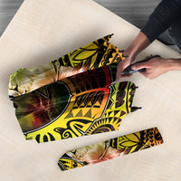 Hawaii Discoverers Day Umbrella Polynesian Fish Hook With Hibiscus Reggae