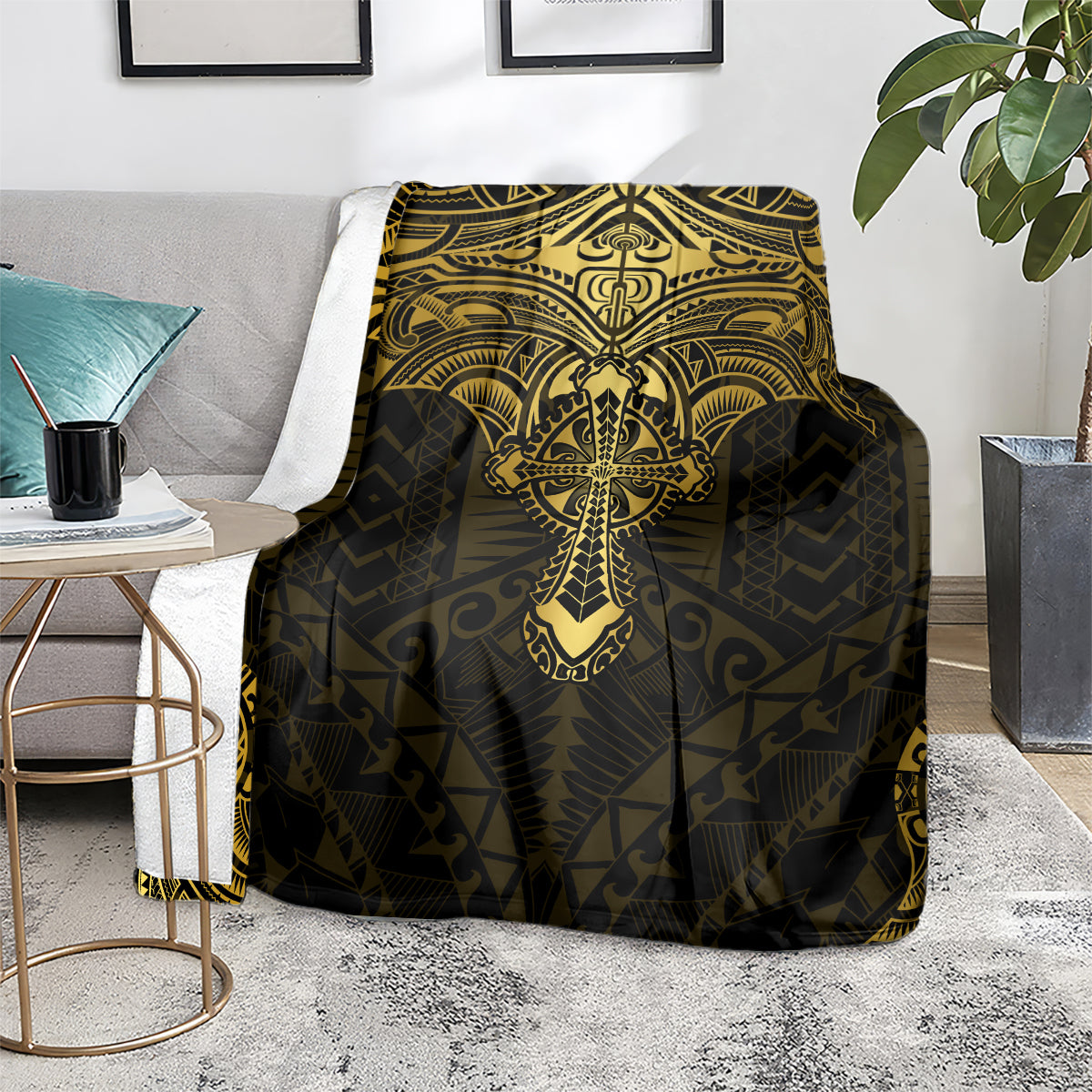 Polynesia Blanket With Christian Cross LT05 - Polynesian Pride