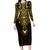 Personalized Polynesia Long Sleeve Bodycon Dress With Christian Cross LT05 Long Dress Gold - Polynesian Pride