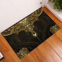 Polynesia Rubber Doormat With Christian Cross LT05 Gold - Polynesian Pride