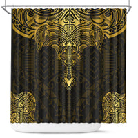 Polynesia Shower Curtain With Christian Cross LT05 Gold - Polynesian Pride