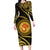 Polynesia Family Matching Long Sleeve Bodycon Dress and Hawaiian Shirt With Hindu Om Symbol LT05 Mom's Dress Gold - Polynesian Pride