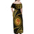 Polynesia Family Matching Off Shoulder Maxi Dress and Hawaiian Shirt With Hindu Om Symbol LT05 - Polynesian Pride