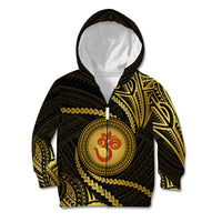 Polynesia Kid Hoodie With Hindu Om Symbol LT05 Zip Hoodie Gold - Polynesian Pride