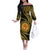 Polynesia Off The Shoulder Long Sleeve Dress With Hindu Om Symbol LT05 Women Gold - Polynesian Pride