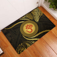 Polynesia Rubber Doormat With Hindu Om Symbol LT05 Gold - Polynesian Pride