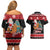 New Zealand Christmas Couples Matching Off Shoulder Short Dress and Hawaiian Shirt Funny Santa Riding Kiwi Meri Kirihimete