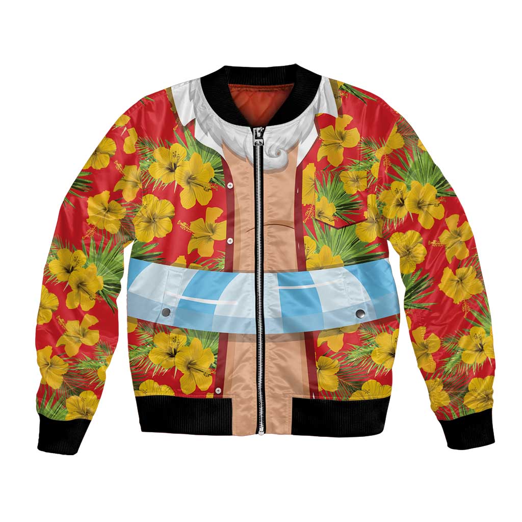 Polynesia Santa Claus Costume Bomber Jacket Tropical Vibe LT05 Unisex Red - Polynesian Pride