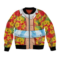 Polynesia Santa Claus Costume Bomber Jacket Tropical Vibe LT05 Unisex Red - Polynesian Pride