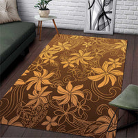 Tiare Tahiti Area Rug Brown Polynesia Motifs LT05 Brown - Polynesian Pride