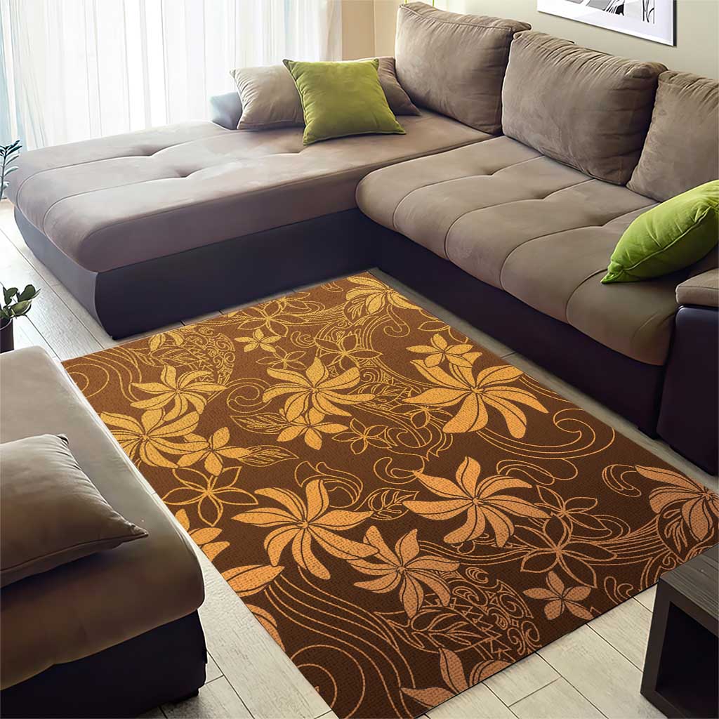 Tiare Tahiti Area Rug Brown Polynesia Motifs LT05 - Polynesian Pride