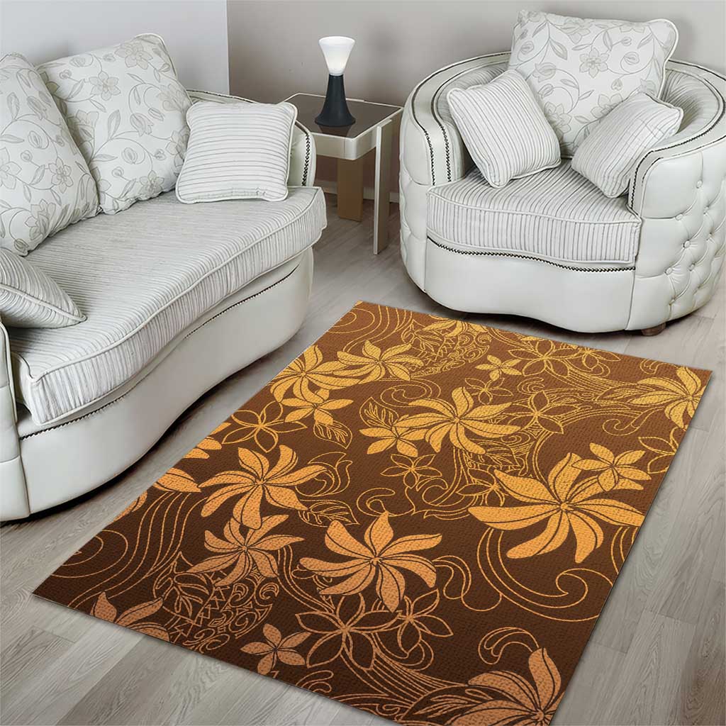 Tiare Tahiti Area Rug Brown Polynesia Motifs LT05 - Polynesian Pride