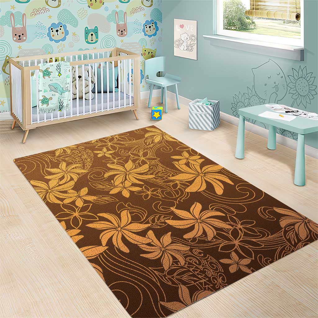 Tiare Tahiti Area Rug Brown Polynesia Motifs LT05 - Polynesian Pride