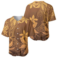 Tiare Tahiti Baseball Jersey Brown Polynesia Motifs LT05 - Polynesian Pride