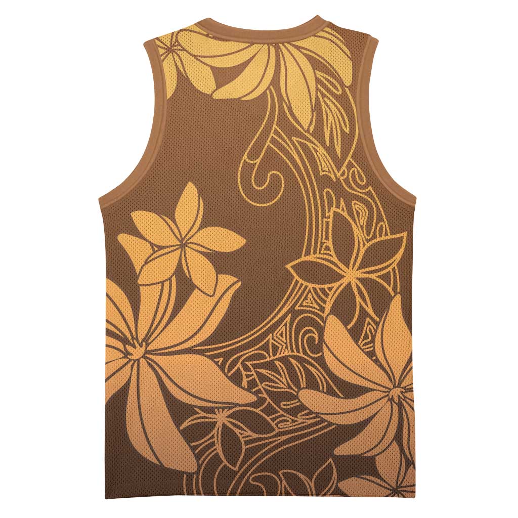 Tiare Tahiti Basketball Jersey Brown Polynesia Motifs LT05 - Polynesian Pride