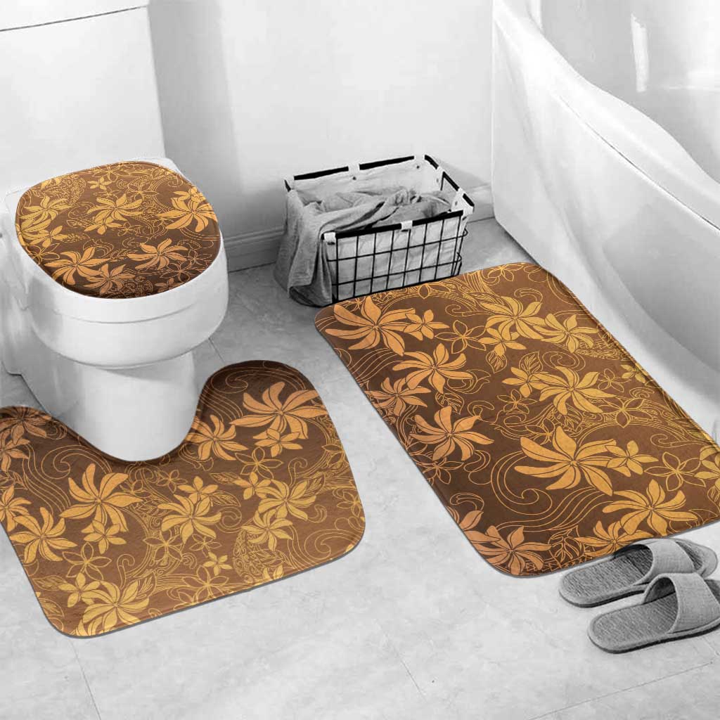 Tiare Tahiti Bathroom Set Brown Polynesia Motifs LT05 Mat Set Only (3 pcs) One Size Brown - Polynesian Pride